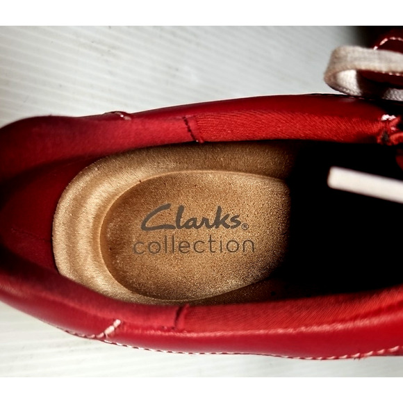 Clarks Caroline Rio Sneakers Women's 8.5 Red Leather - Picture 7 of 7